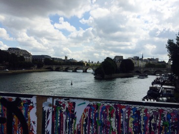 On the Pont des Arts, overlooking the Seine